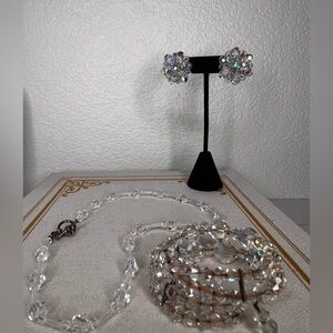 Elegant Silver Crystal Jewelry Set
